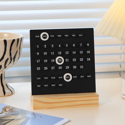 Wooden Ring Adjustable Desk Calendar