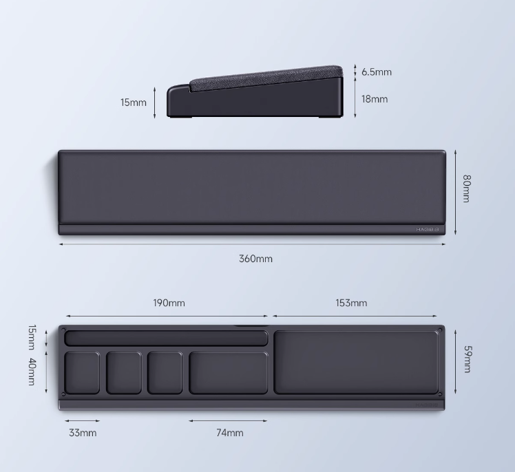 Leather Keyboard Wristrest with Storage